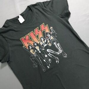 KISS Band Graphic Tee Port & Company Black Cotton Rock Shirt Womens Small